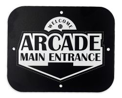 Metal Game Room Sign - Welcome, Arcade Main Entrance